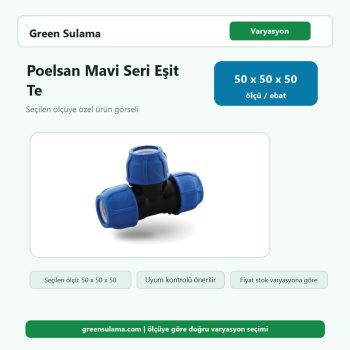 Poelsan Mavi Seri Kablin TE (Eşit Te Bağlantı) 50 X 50 X 5 Poelsan Kaplin Ek Parçalar ürün görseli