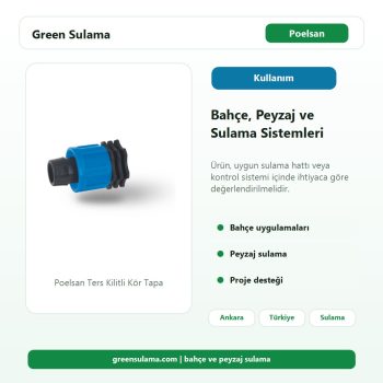 Poelsan Ters Kilitli Kör Tapa bahçe peyzaj sulama kullanım alanı görseli
