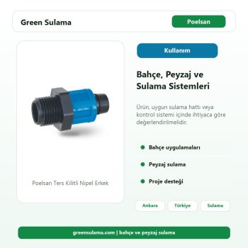 Poelsan Ters Kilitli Nipel Erkek bahçe peyzaj sulama kullanım alanı görseli
