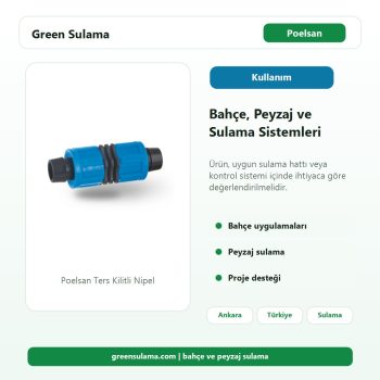 Poelsan Ters Kilitli Nipel bahçe peyzaj sulama kullanım alanı görseli