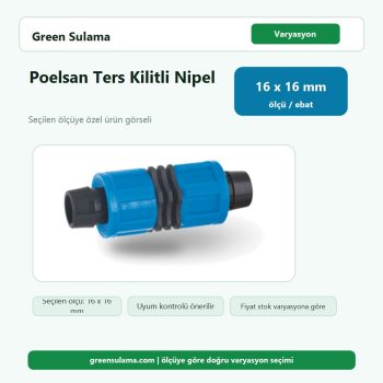 Poelsan Ters Kilitli Nipel 16x16 Poelsan Damlama Sulama Sistemleri ürün görseli