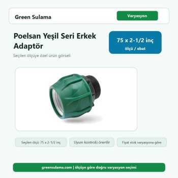 Poelsan Yeşil Seri Kablin Erkek Adaptör Modelleri 75 x 2 ½ Poelsan Kilitli Ek Parçalar ürün görseli
