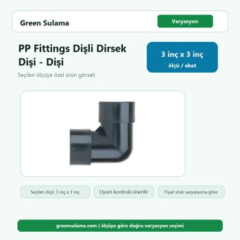 Poelsan PP Fittings Dişli Dirsek Dişi Dişi 3" x 3" Poelsan PP Fittings Dişli Malzemeler ürün görseli
