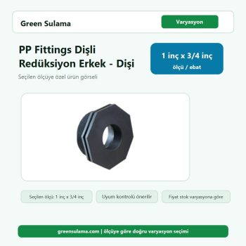 Poelsan PP Fittings Dişli Redüksiyon Erkek Dişi 1" x ¾" Poelsan PP Fittings Dişli Malzemeler ürün görseli
