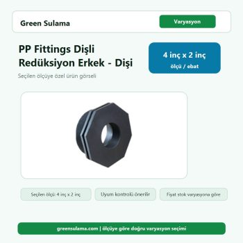 Poelsan PP Fittings Dişli Redüksiyon Erkek Dişi 4" x 2" Poelsan PP Fittings Dişli Malzemeler ürün görseli