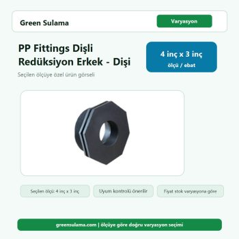 Poelsan PP Fittings Dişli Redüksiyon Erkek Dişi 4" x 3" Poelsan PP Fittings Dişli Malzemeler ürün görseli