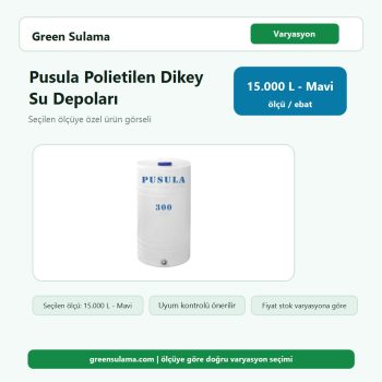 Pusula Polietilen Dikey Su Depoları Mavi 15.000lt Pusula Su Depoları ürün görseli
