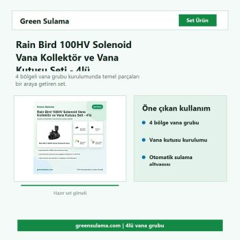 Rain Bird 100HV solenoid vana kollektör seti hazır sulama seti görseli