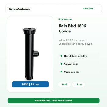 Rain Bird 1800 Serisi Profesyonel Sprey Gövde 15cm Rain Bird Otomatik Sulama Sistemleri ürün görseli