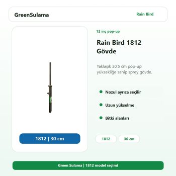 Rain Bird 1800 Serisi Profesyonel Sprey Gövde 30cm Rain Bird Otomatik Sulama Sistemleri ürün görseli