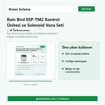 Rain Bird ESP-TM2 4 istasyon solenoid vana seti hazır sulama seti görseli