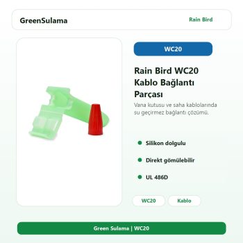 Rain Bird WC20 su geçirmez kablo bağlantı parçası