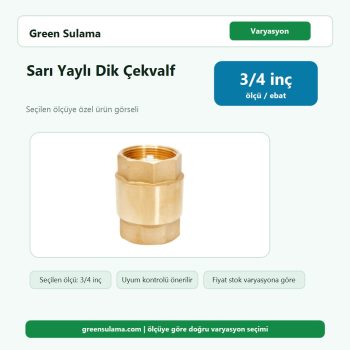Sır Sarı Yaylı Dik Çekvalf 3 4" Sır Pirinç Malzemeler ürün görseli
