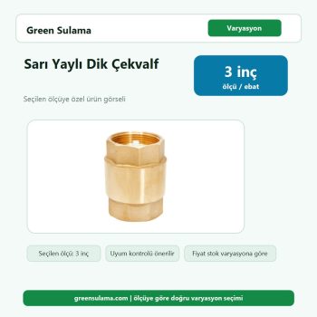 Sır Sarı Yaylı Dik Çekvalf 3" Sır Pirinç Malzemeler ürün görseli