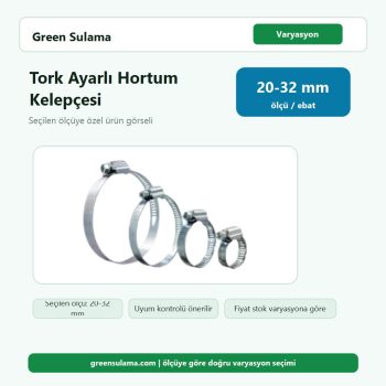 Tork Ayarlı Hortum Kelepçesi 20 32 Tork Hortum Kelepçeleri ürün görseli