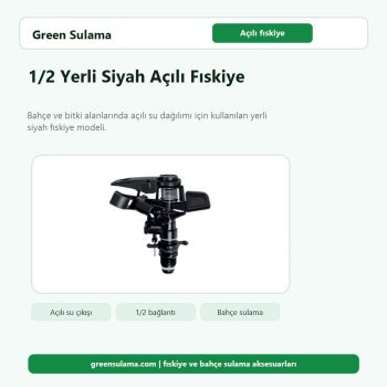 1/2 Yerli Siyah Açılı Fıskiye hortum ve bahçe sulama aksesuarı