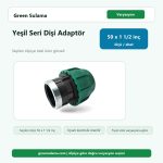 Poelsan Yeşil Seri Kablin Dişi Adaptör Metal Yüzüklü 50 x Poelsan Kaplin Ek Parçalar ürün görseli
