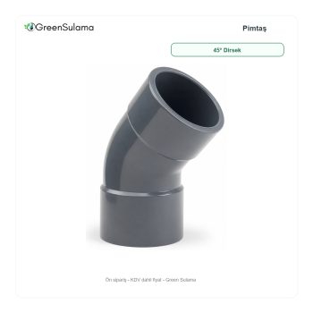 Pimtaş UH-PVC 45° Yapıştırma Muflu Dirsek