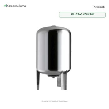 Kresmak 100 LT PAS. ÇELİK DİK Paslanmaz Çelik Dik Hidrofor Tankı ürün görseli - Green Sulama